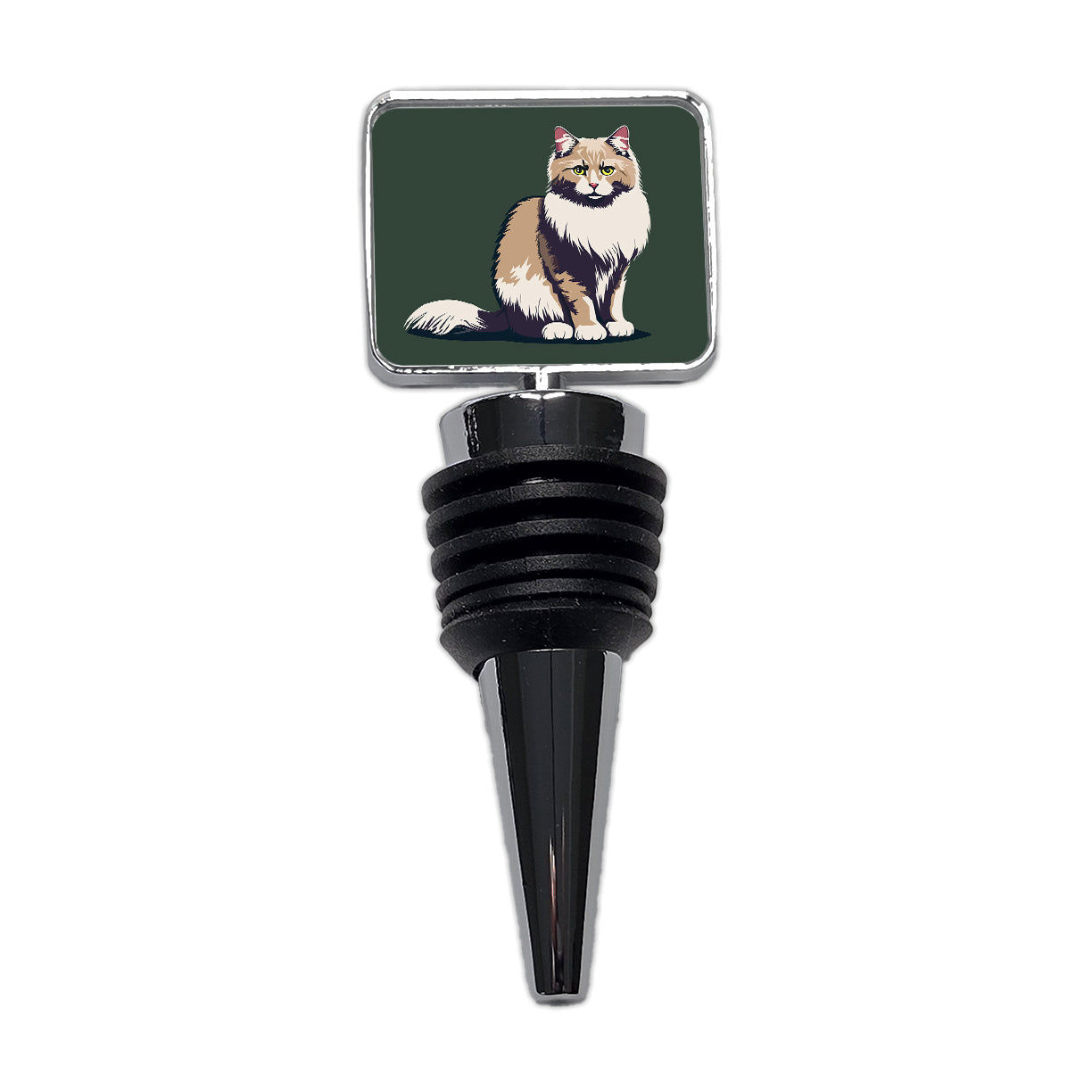 Norwegian Forest Cat Sitting Wine Bottle Stopper