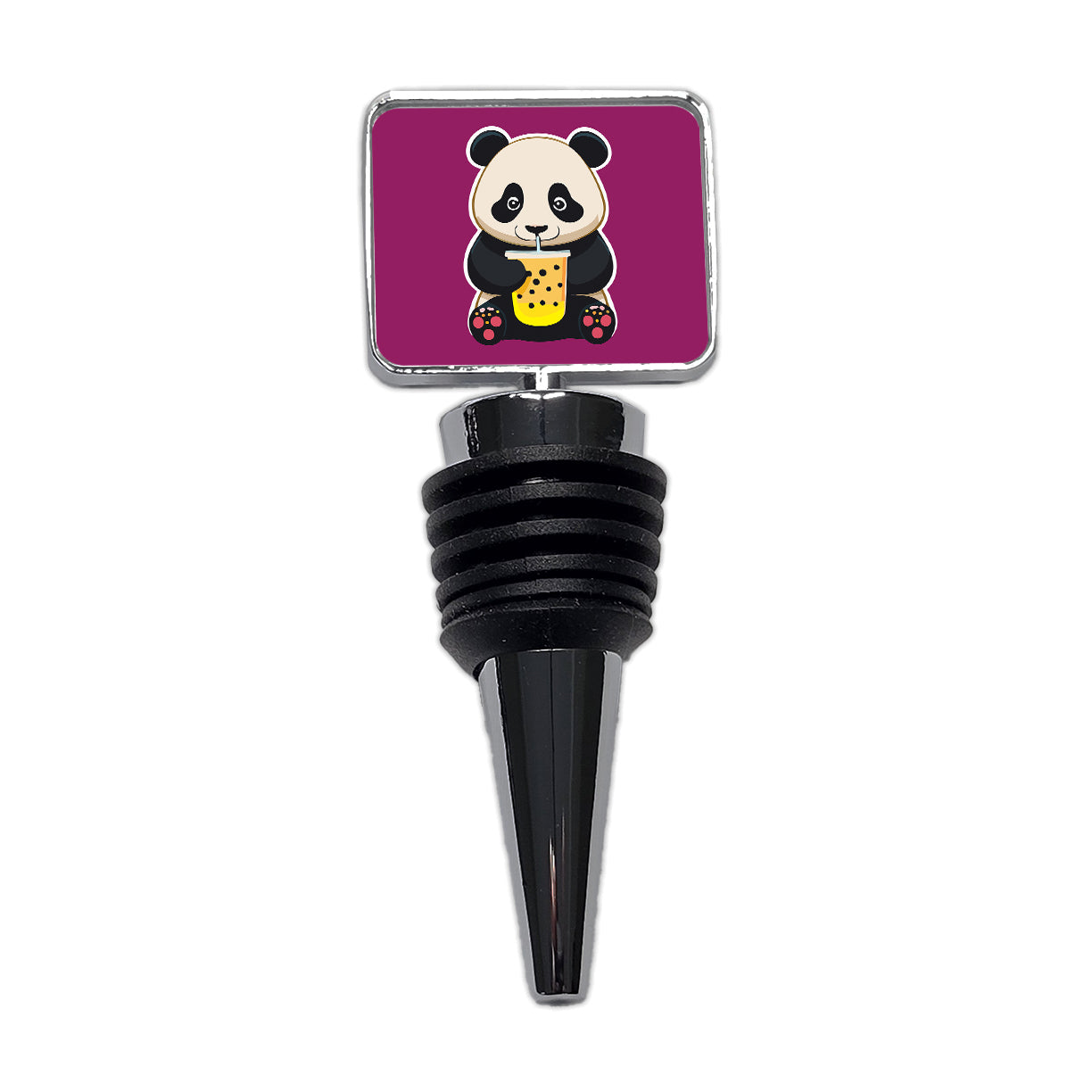 Panda Drinking Boba Bubble Tea Wine Bottle Stopper