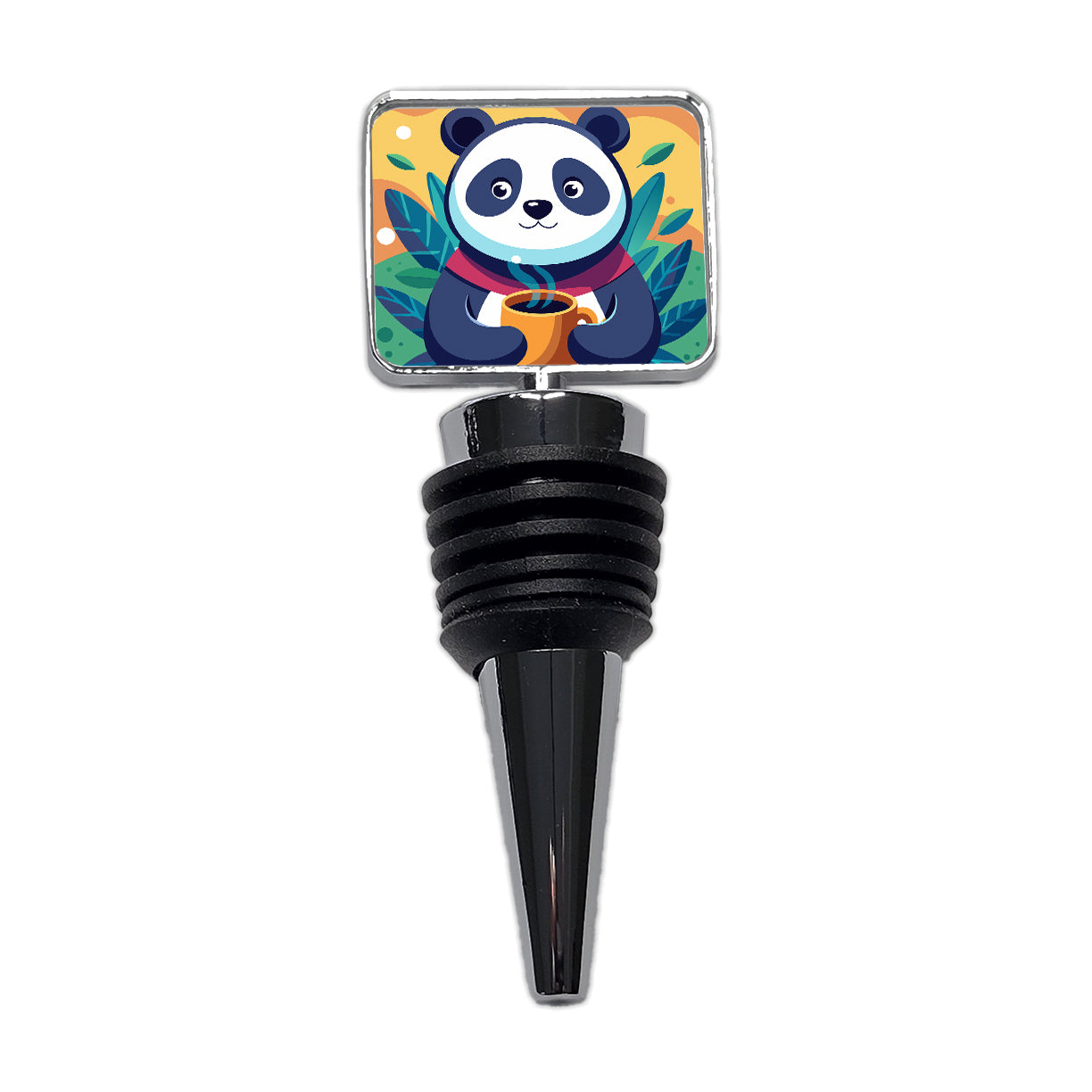 Panda Drinking Coffee Wine Bottle Stopper