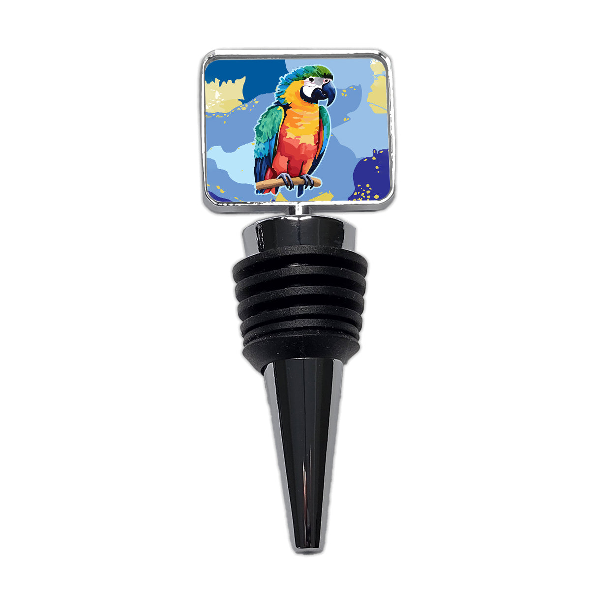 Parrot Bird Colorful Watercolor Wine Bottle Stopper