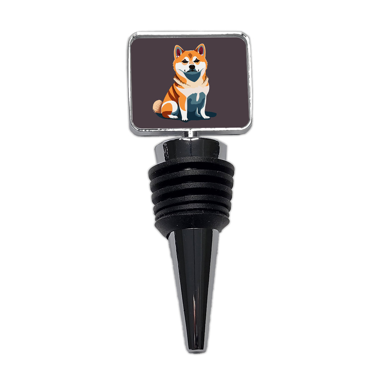 Shiba Inu Dog Sitting Wine Bottle Stopper