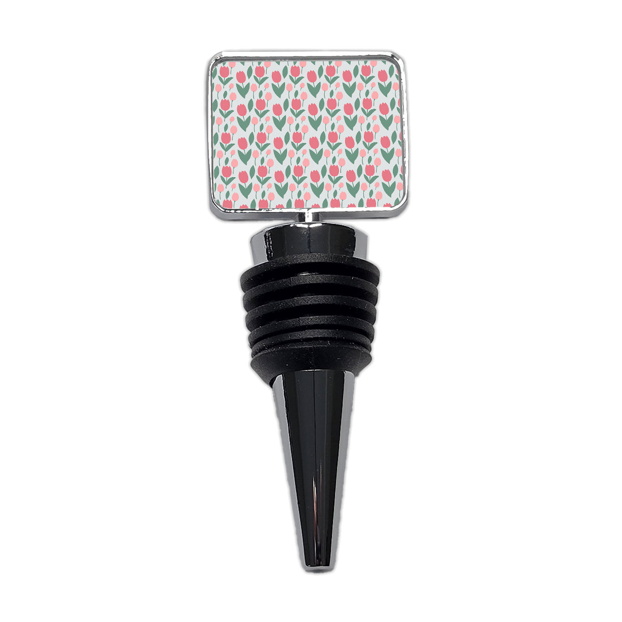 Tulips Pink Flowers Muted Pattern Wine Bottle Stopper