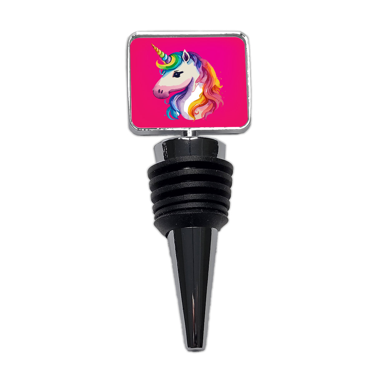 Unicorn Rainbow Hair Horn Wine Bottle Stopper