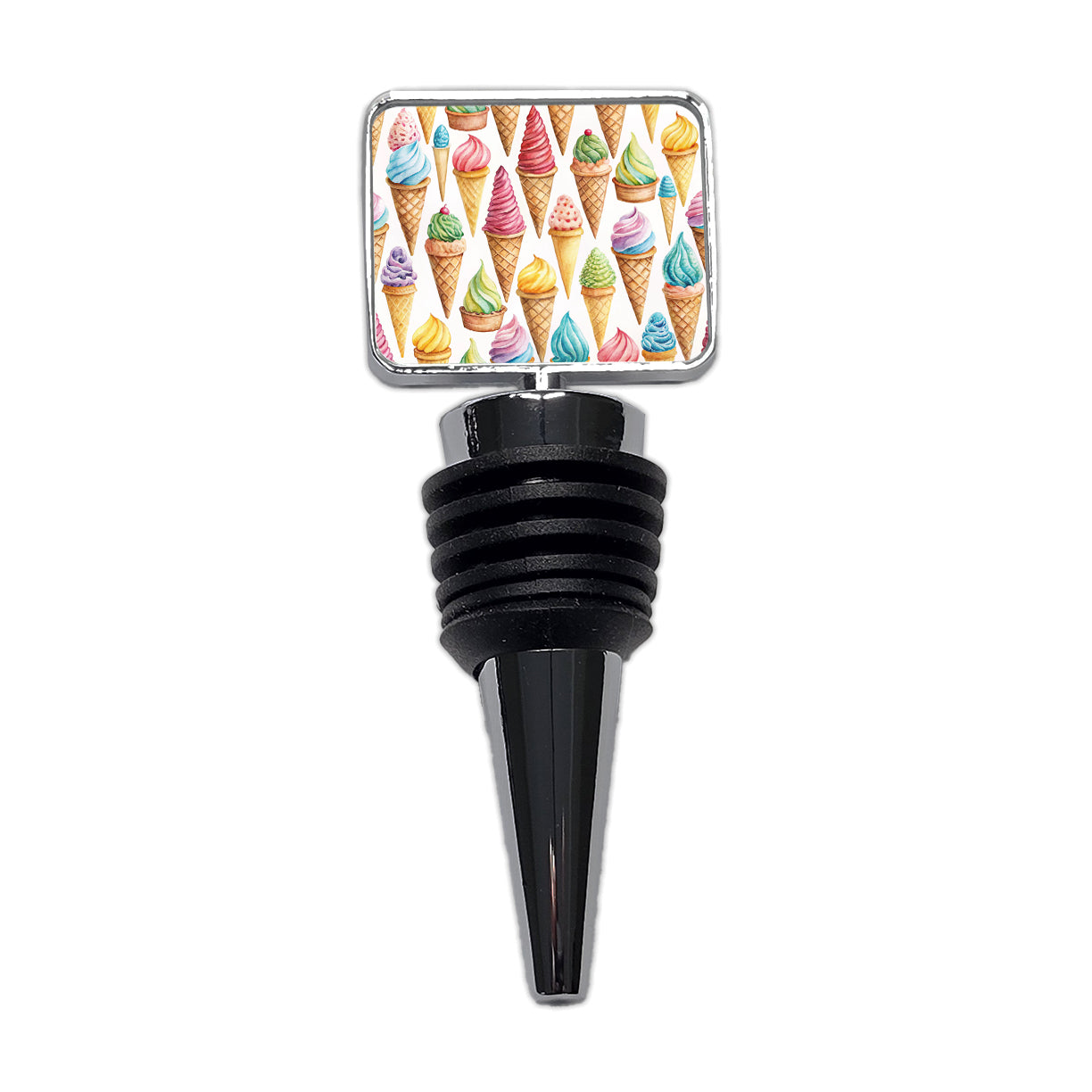 Ice Cream Cones Colorful Wine Bottle Stopper