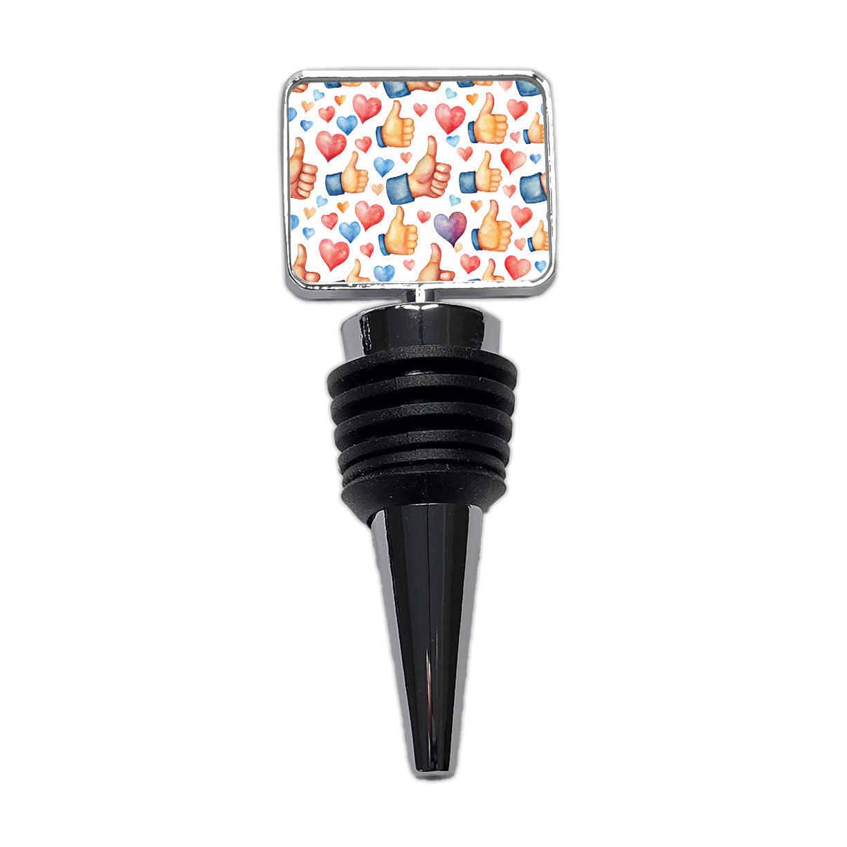 Thumbs Up Hearts Watercolor Wine Bottle Stopper
