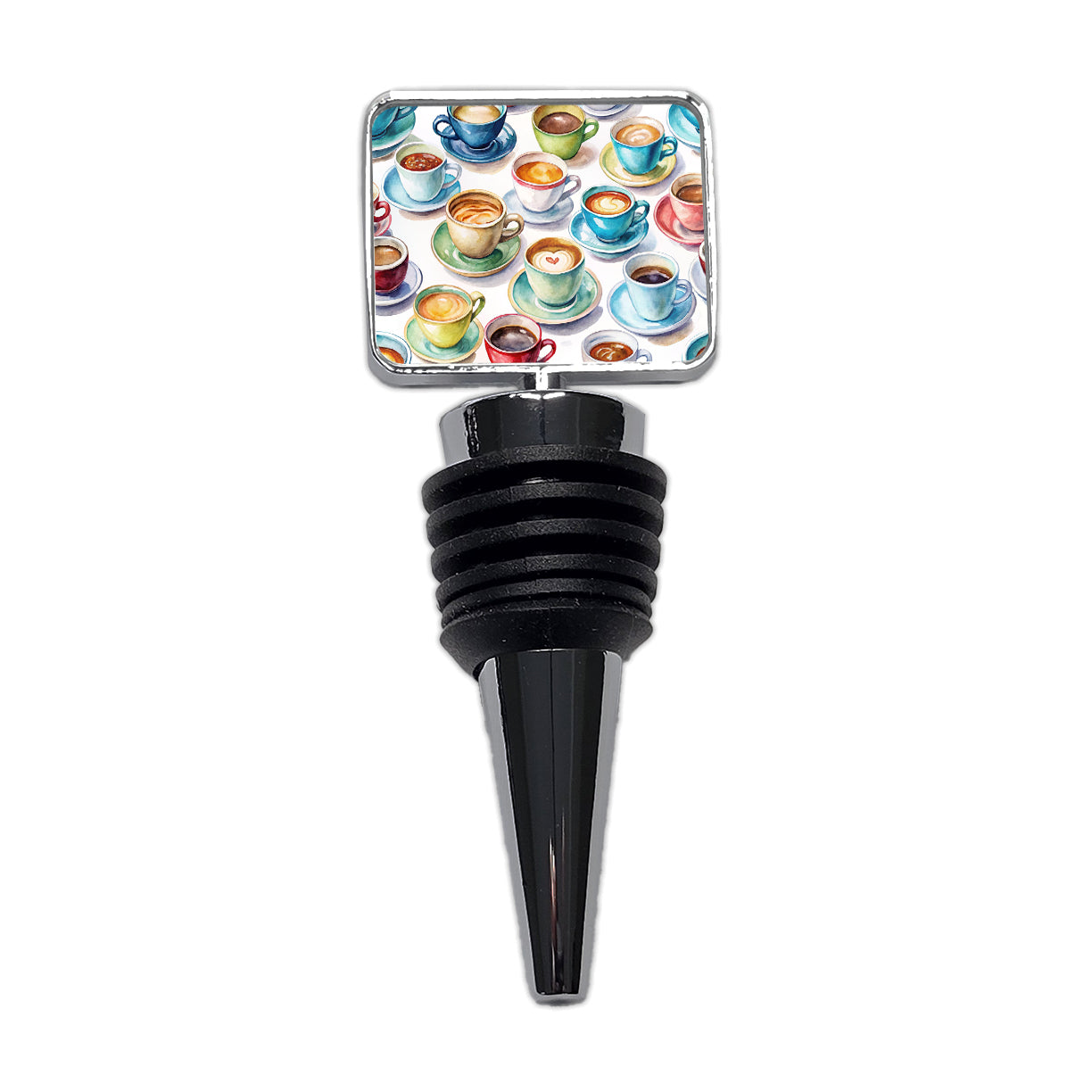 Bunch Of Coffee Cups Wine Bottle Stopper