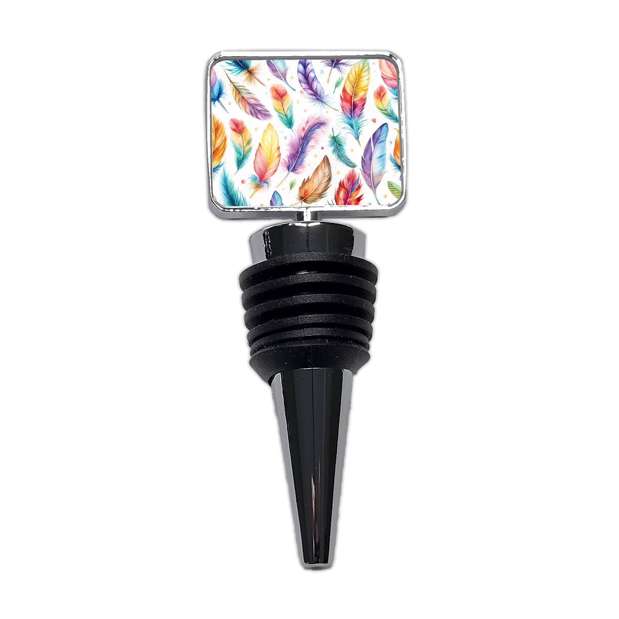 Feathers Watercolor Wine Bottle Stopper