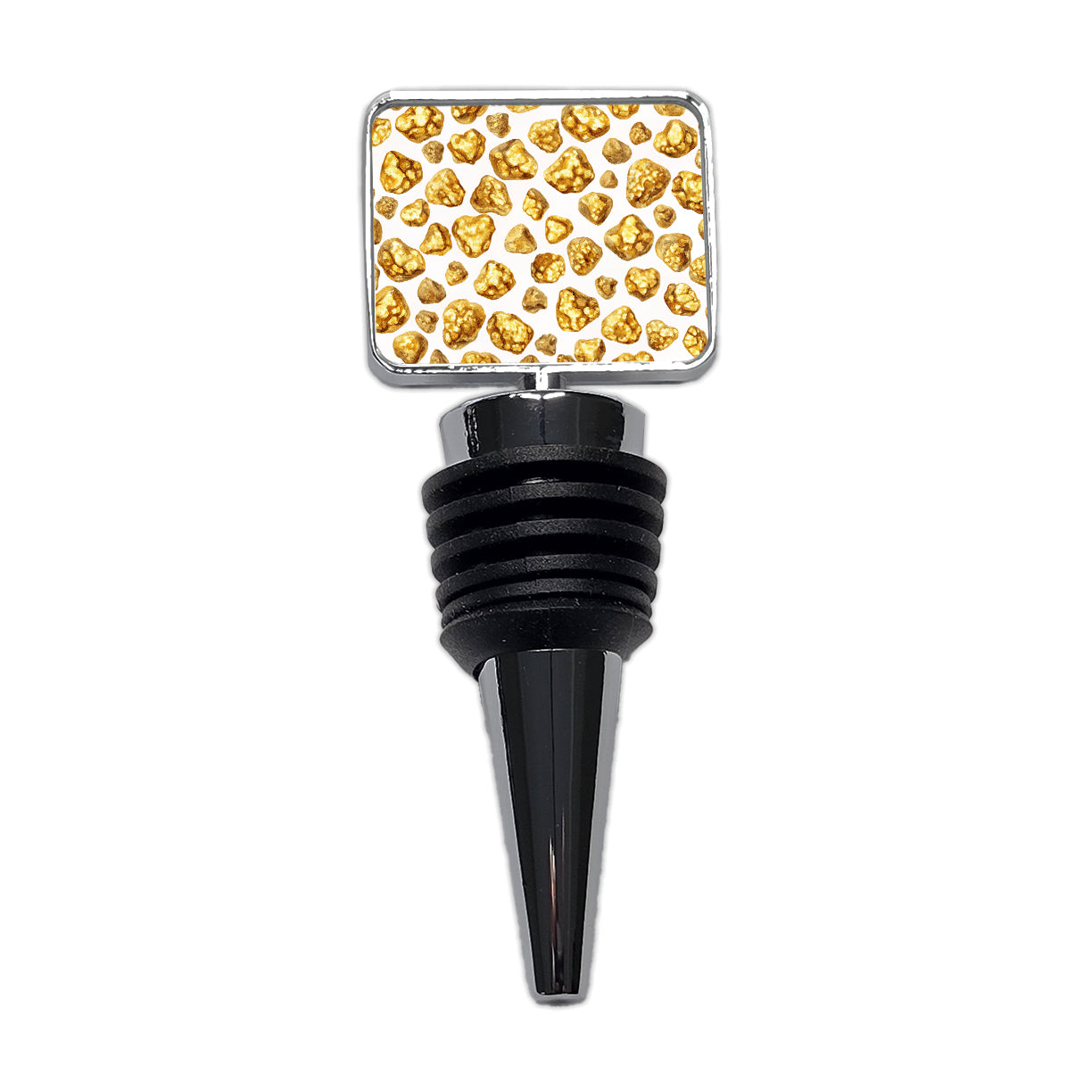 Gold Nuggets Pattern Watercolor Wine Bottle Stopper