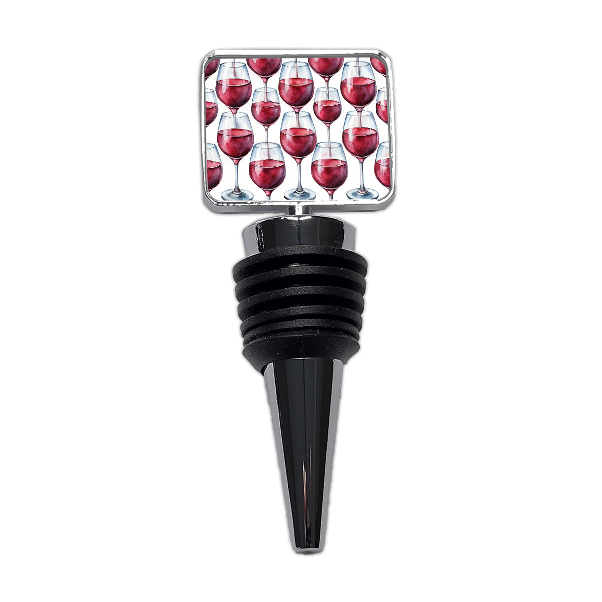 Red Wine Glasses Watercolor Wine Bottle Stopper