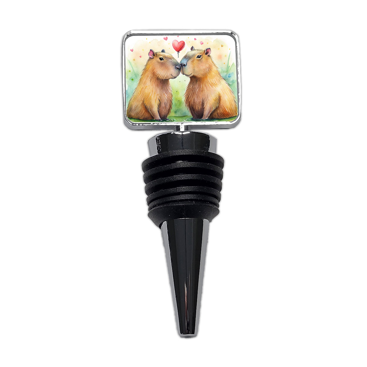 Capybaras In Love Valentine's Day Wine Bottle Stopper