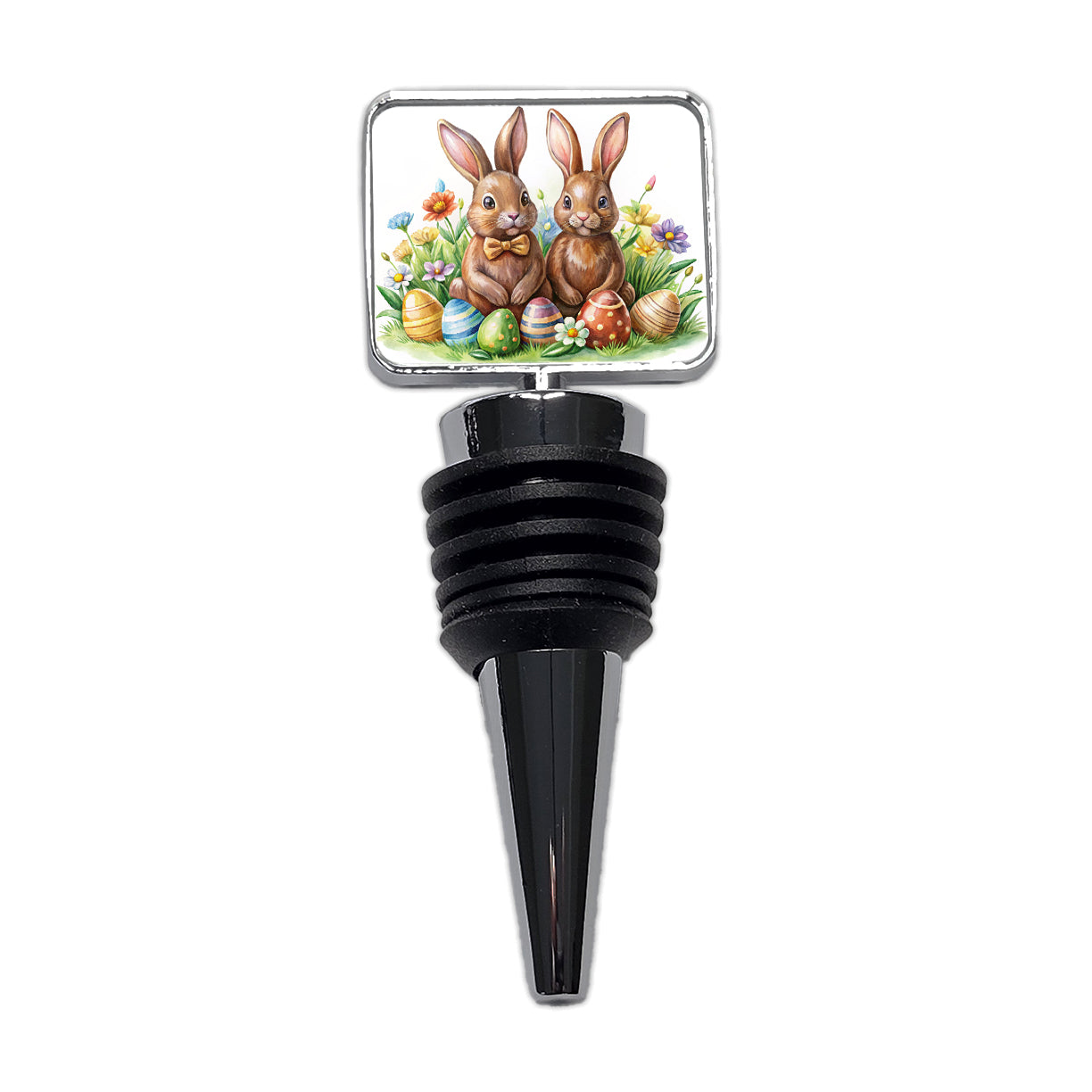 Chocolate Easter Bunnies Rabbits Cute Wine Bottle Stopper