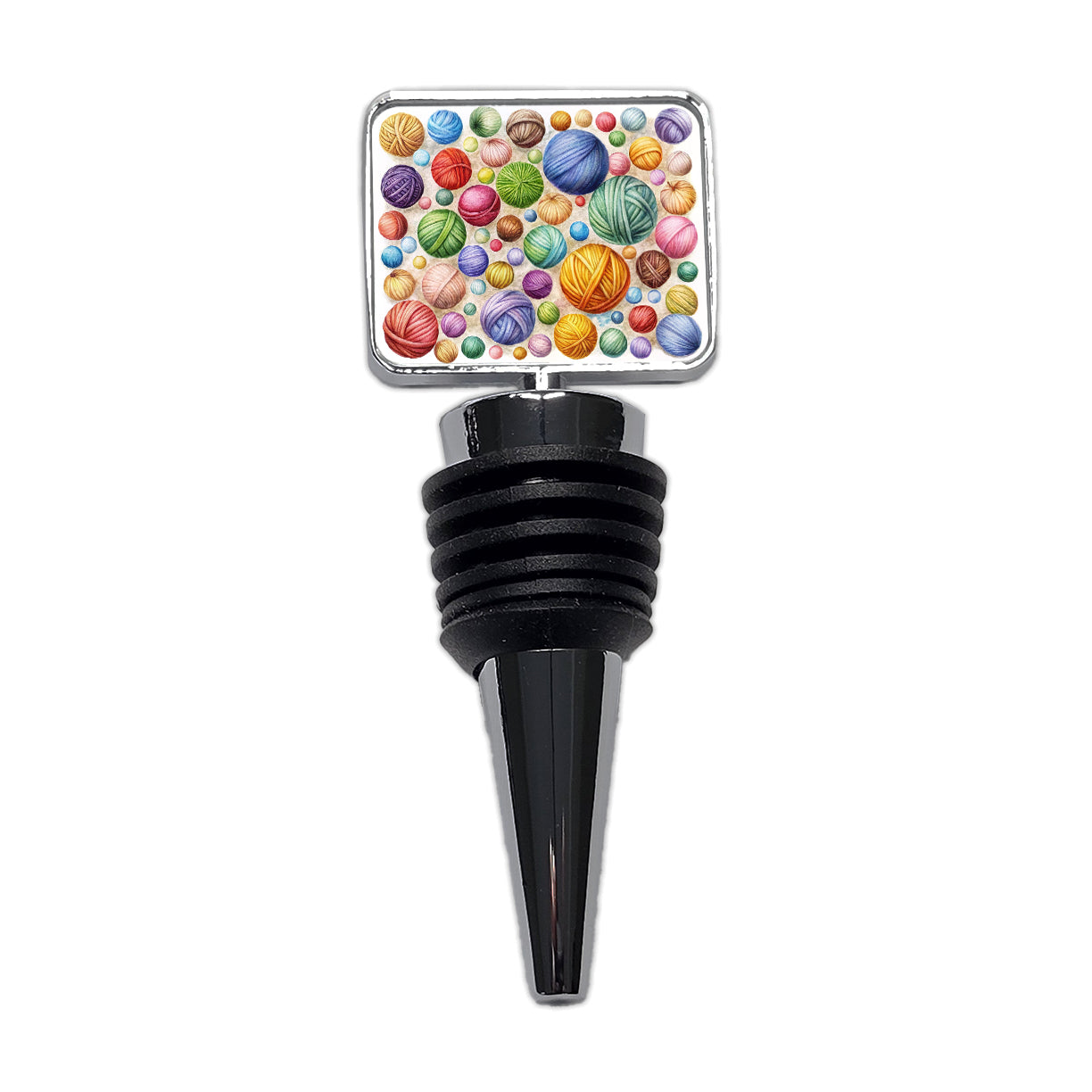 Crocheting Knitting Colorful Yarn Balls Wine Bottle Stopper