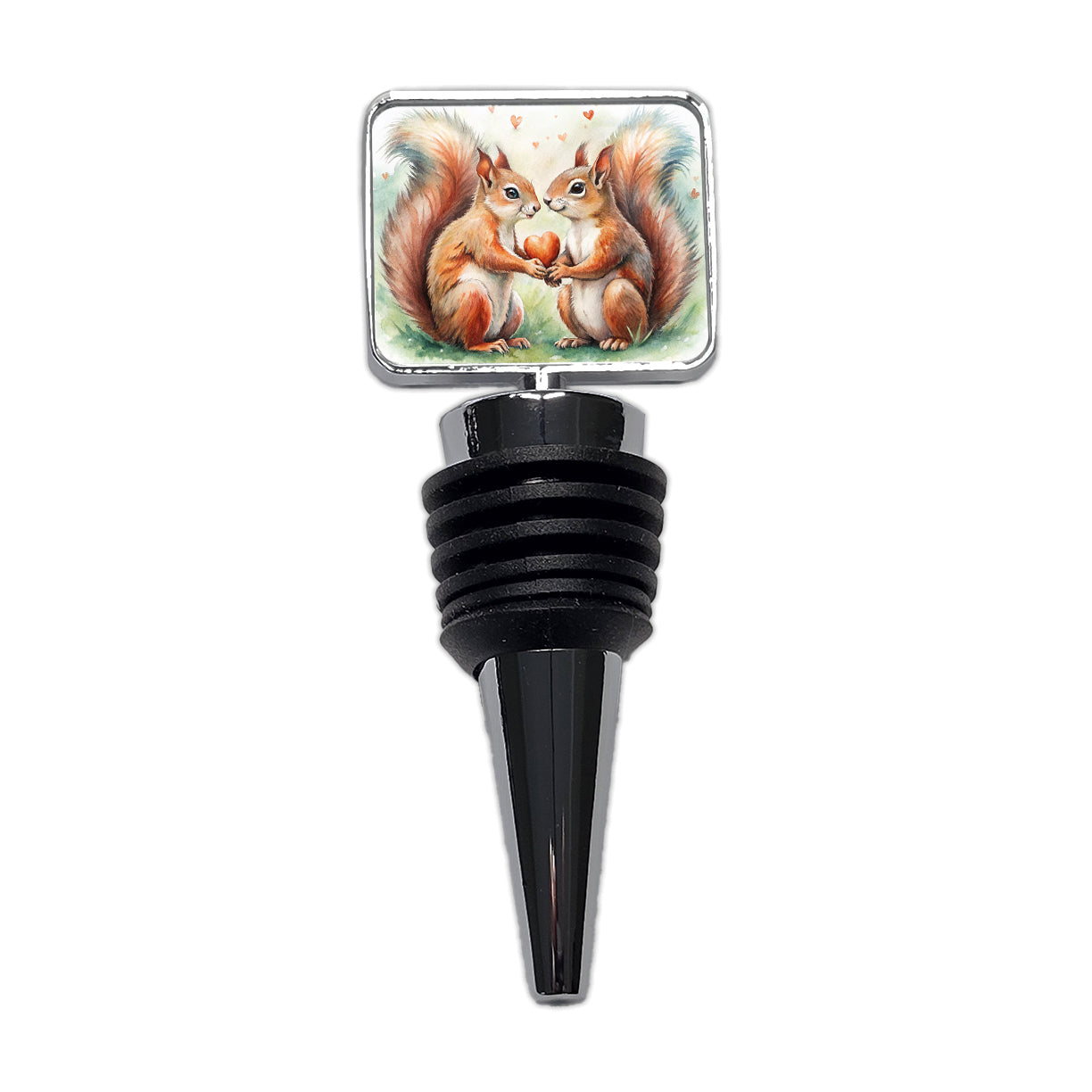 Squirrels In Love Hearts Valentine's Day Wine Bottle Stopper