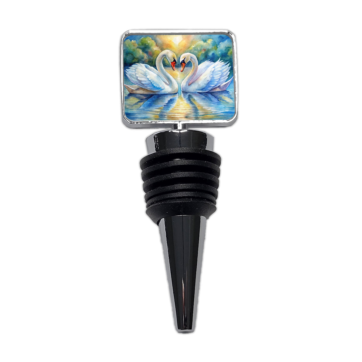 Swans In Love Valentine's Day Wine Bottle Stopper