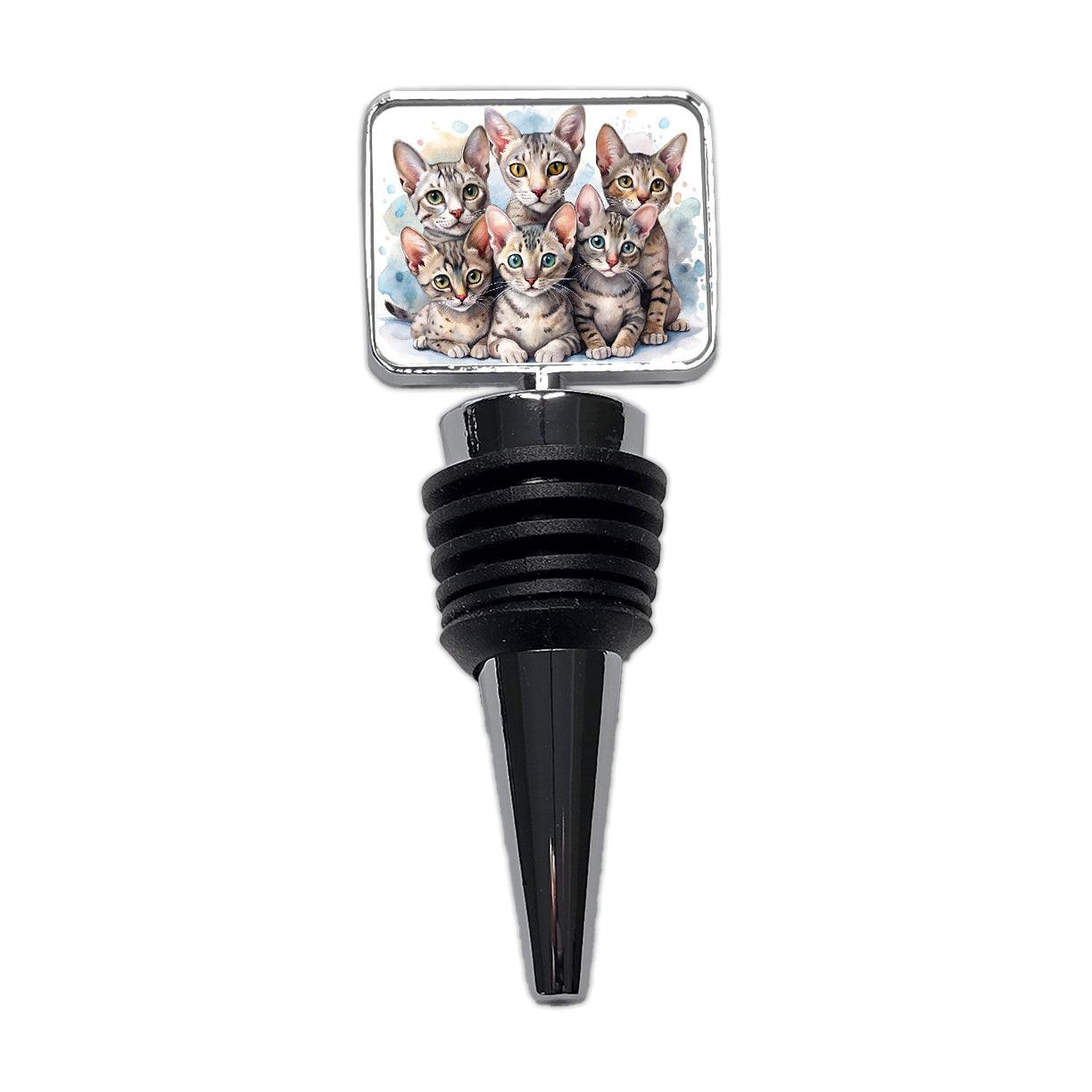 Sweet Egyptian Mau Cats Wine Bottle Stopper