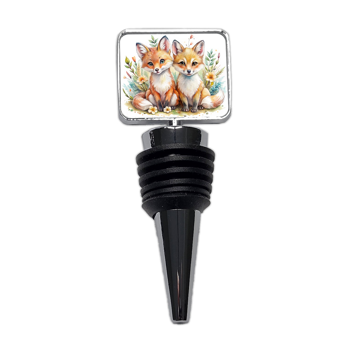 Two Sweet Foxes Wine Bottle Stopper