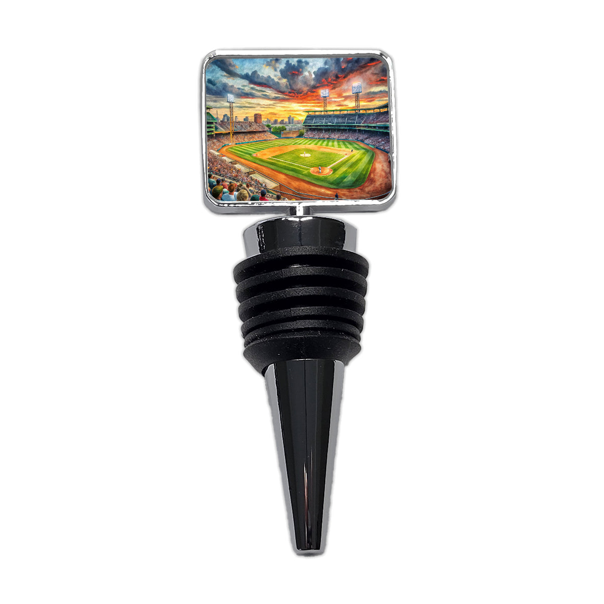 Baseball Game at the Stadium Wine Bottle Stopper