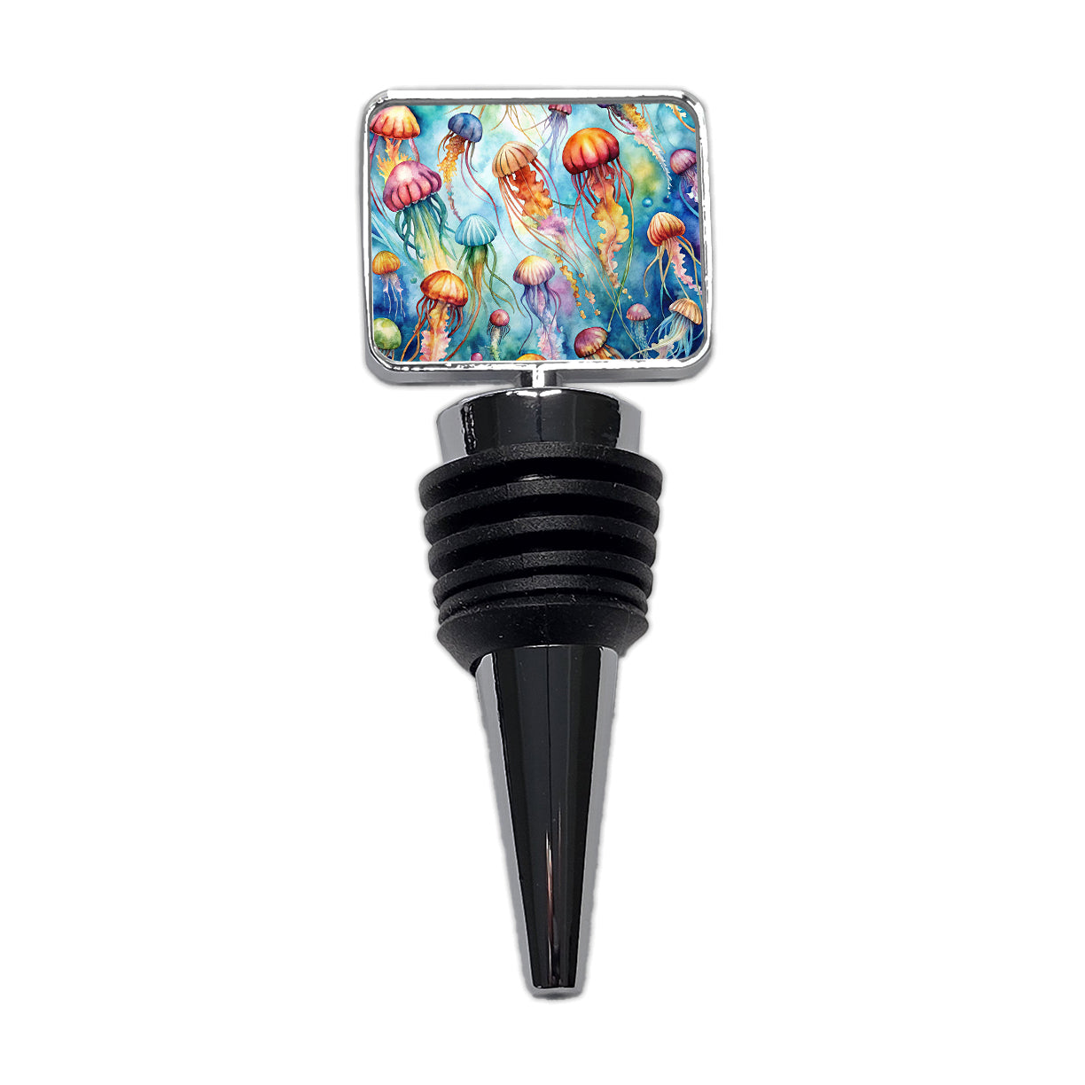 Lots Of Jellyfish Underwater Watercolor Wine Bottle Stopper