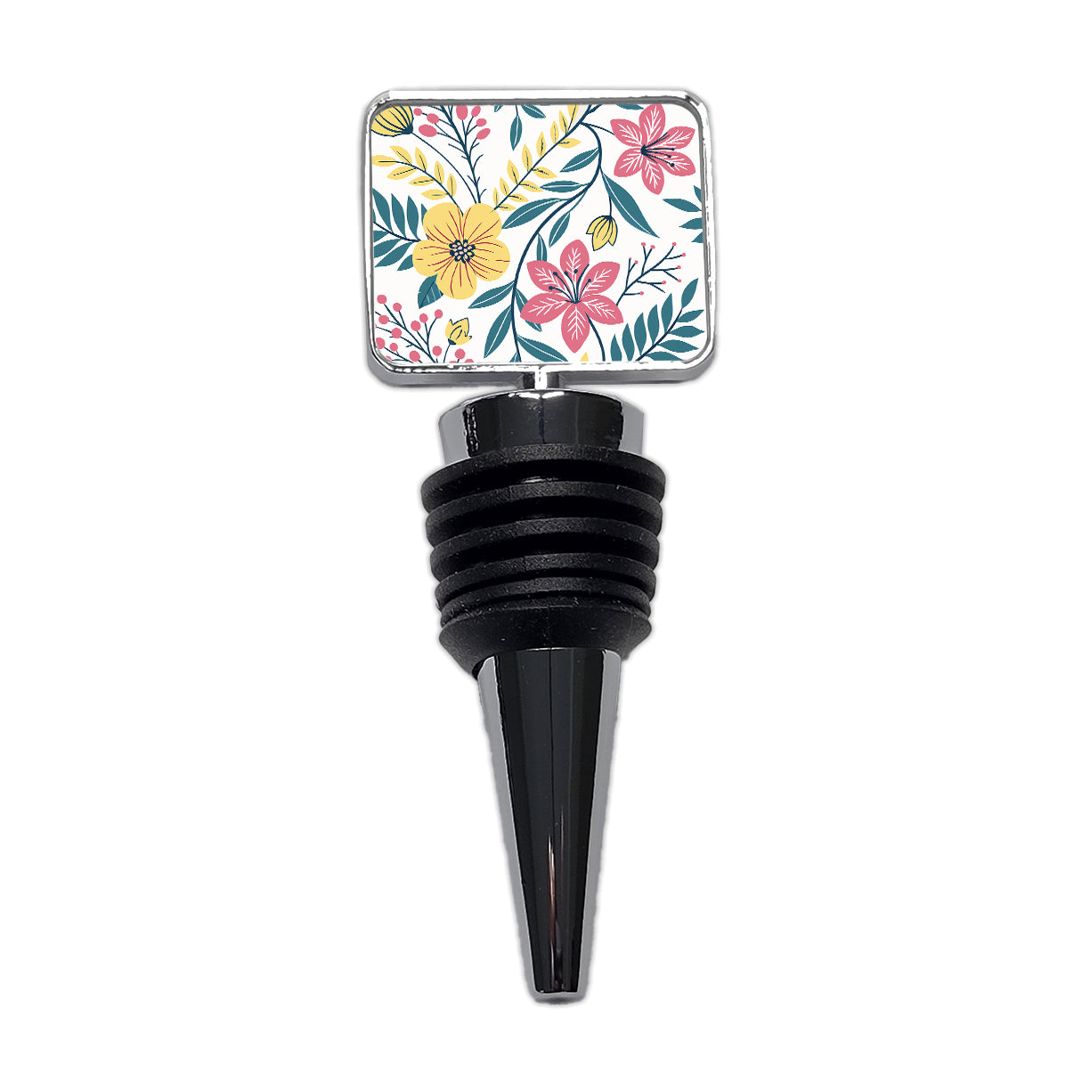 Pretty Flowers Floral Motif Colorful Wine Bottle Stopper