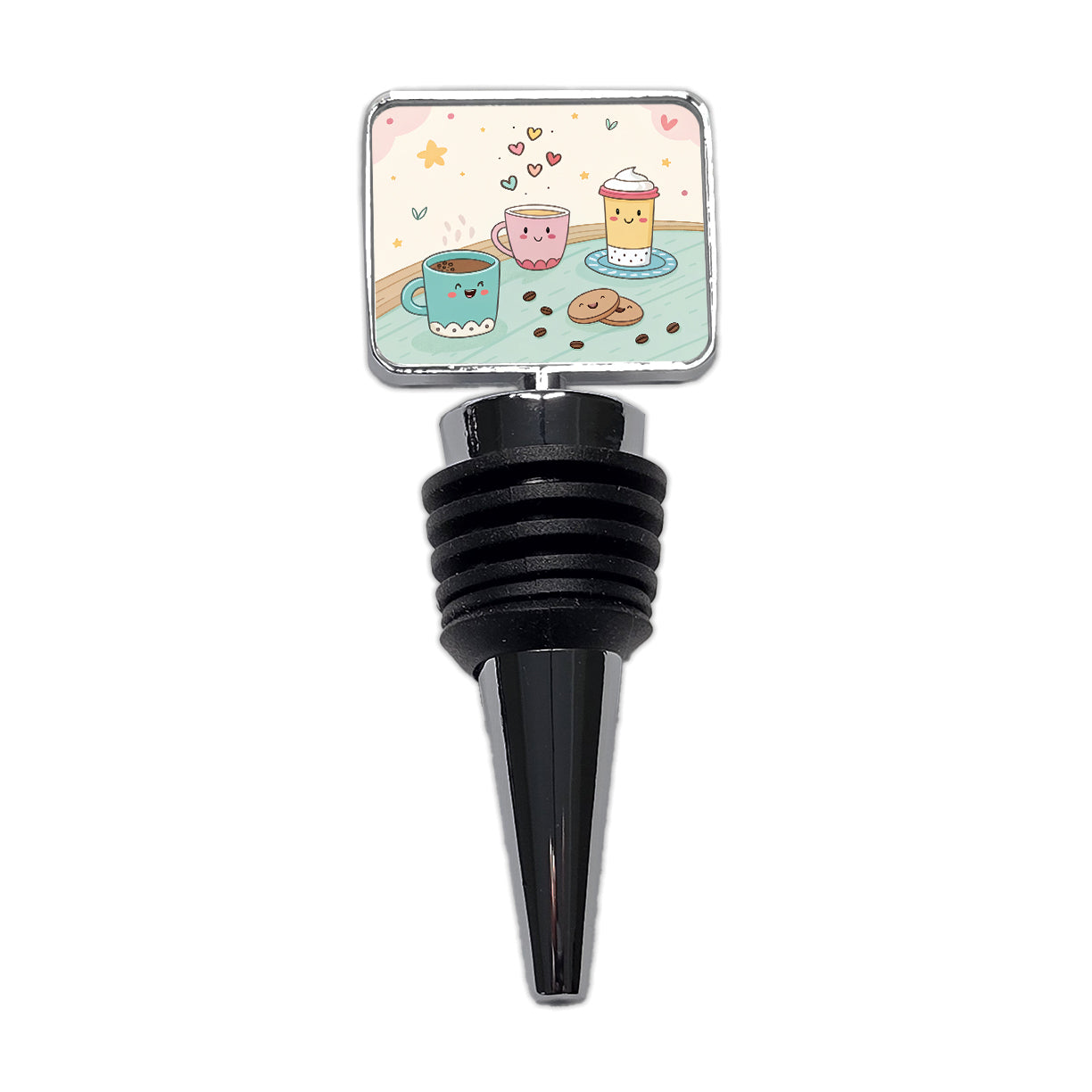 Kawaii Coffee Cups Latte Cappuccino Wine Bottle Stopper