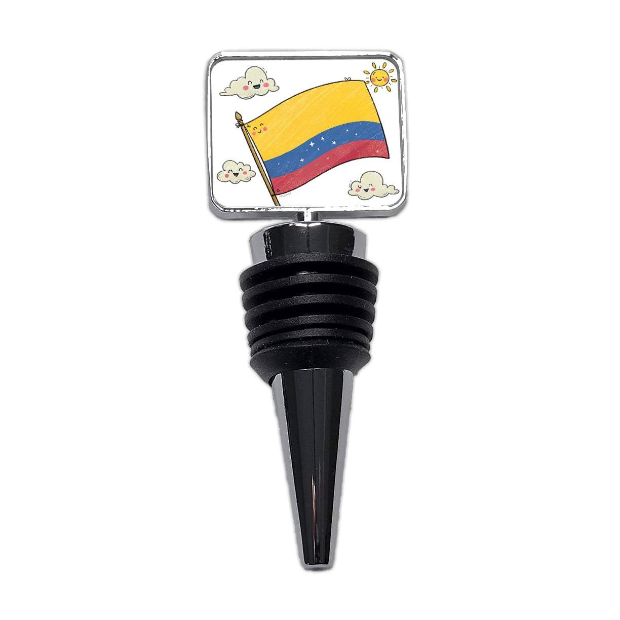 Kawaii Colombia Flag Wine Bottle Stopper