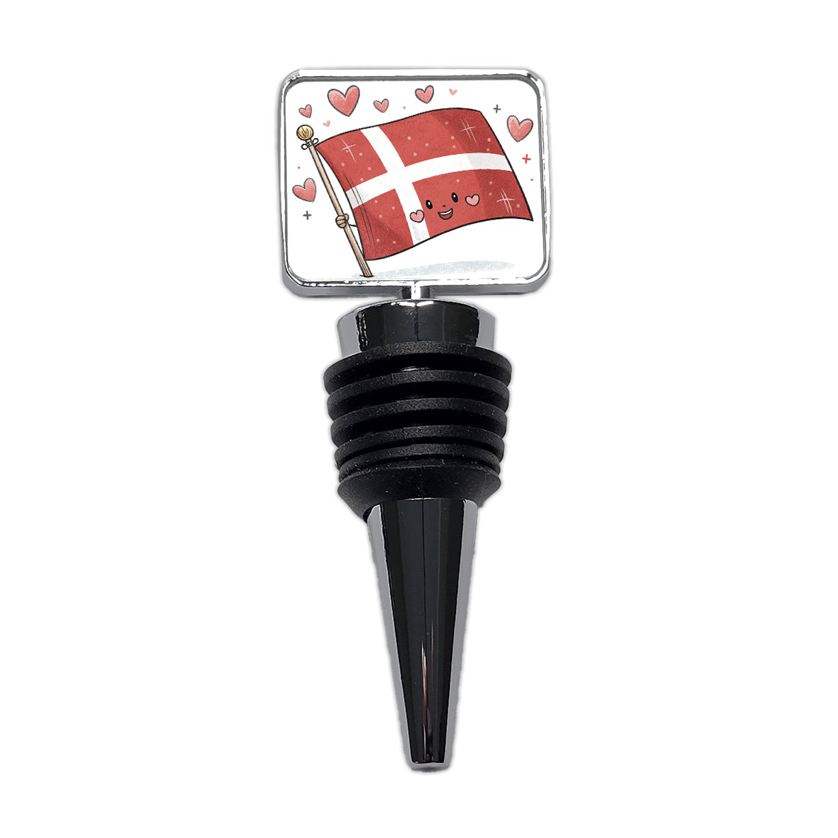 Kawaii Denmark Flag Wine Bottle Stopper