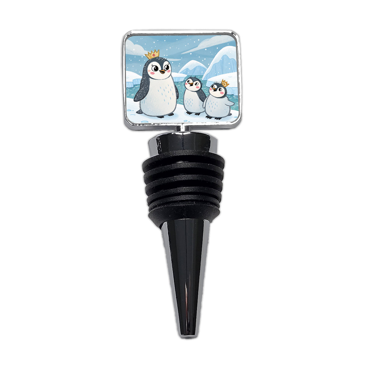 Kawaii Emperor Penguins Wine Bottle Stopper