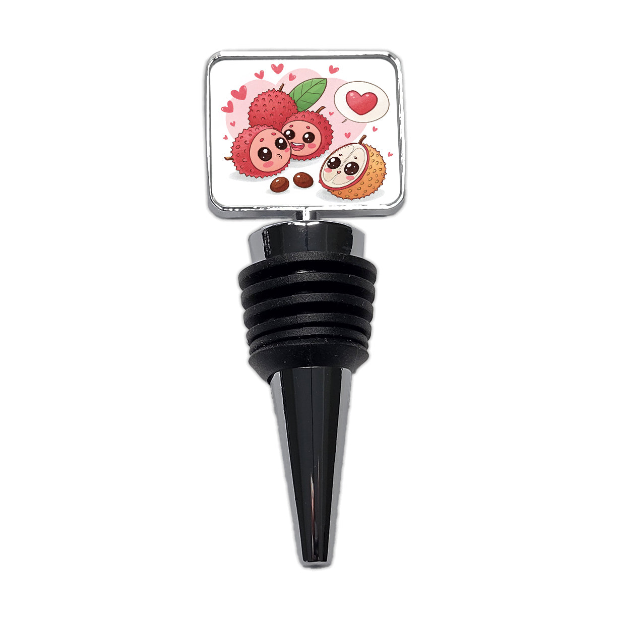 Kawaii Lychees And Hearts Wine Bottle Stopper