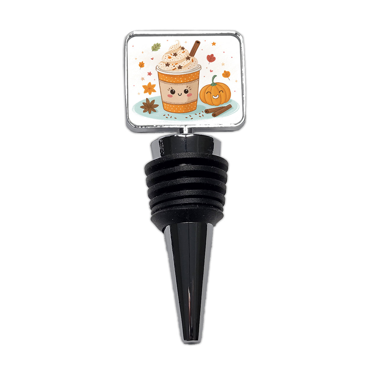 Kawaii Pumpkin Spice Latte Coffee Wine Bottle Stopper