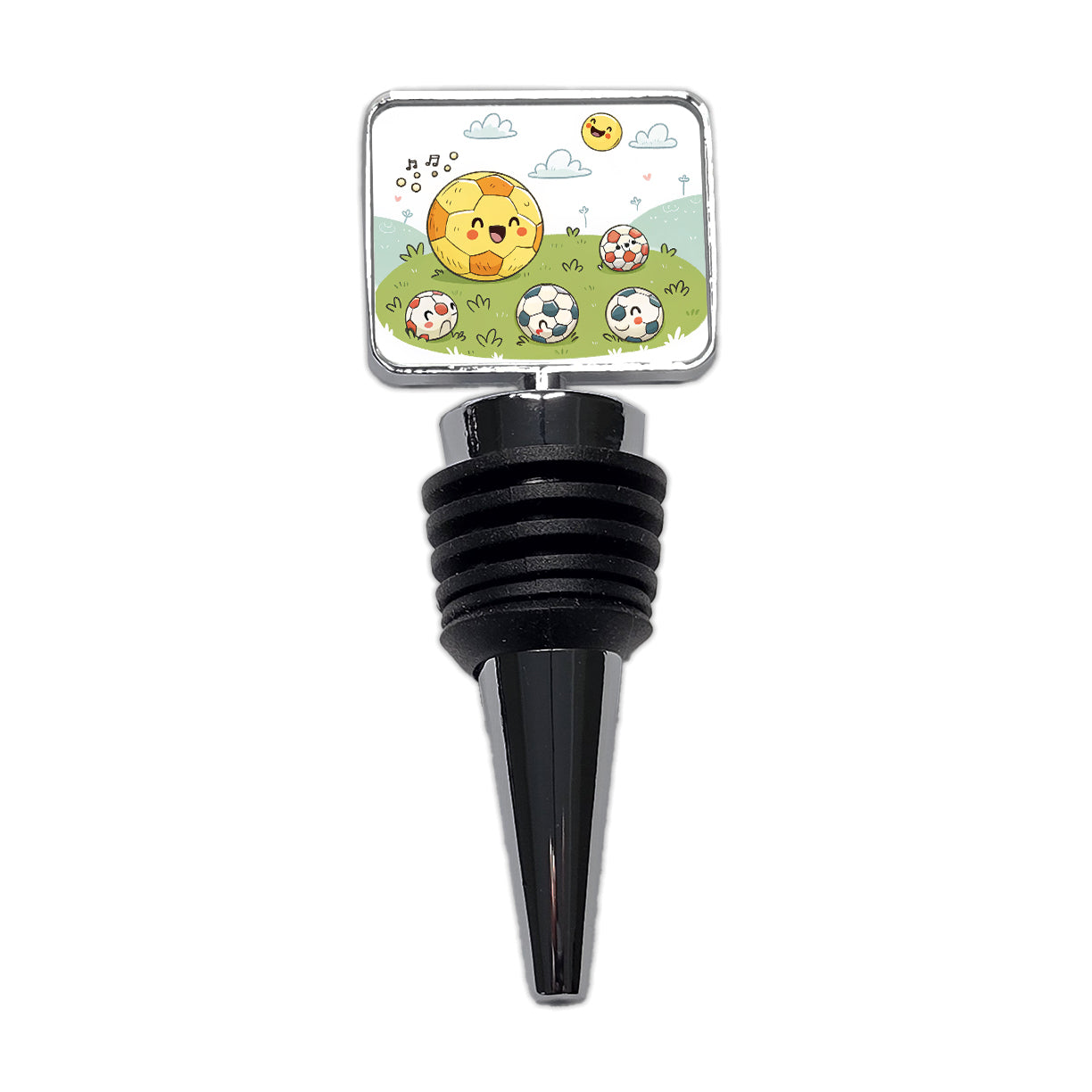 Kawaii Soccer Balls Wine Bottle Stopper