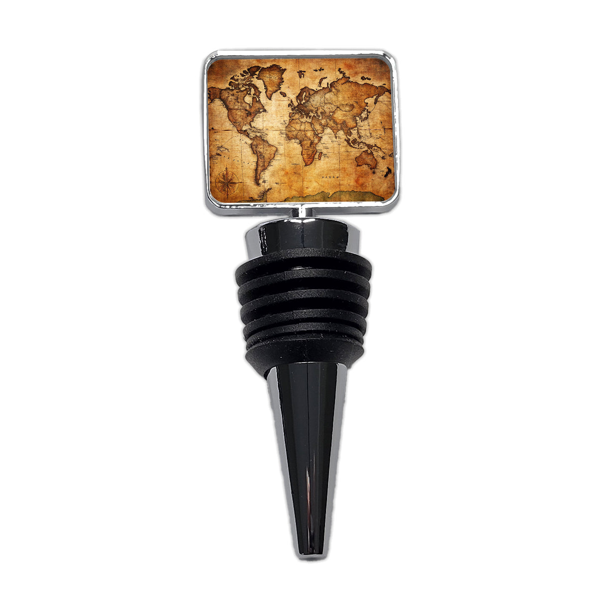 Ancient Worn Map Of The World Continents Wine Bottle Stopper