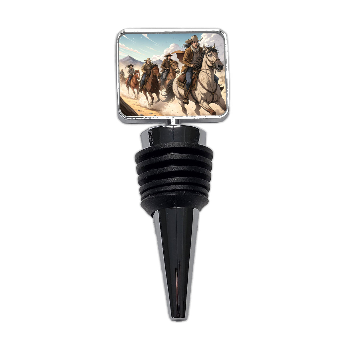 Bandits Riding Hard Old West Cowboys Western Wine Bottle Stopper