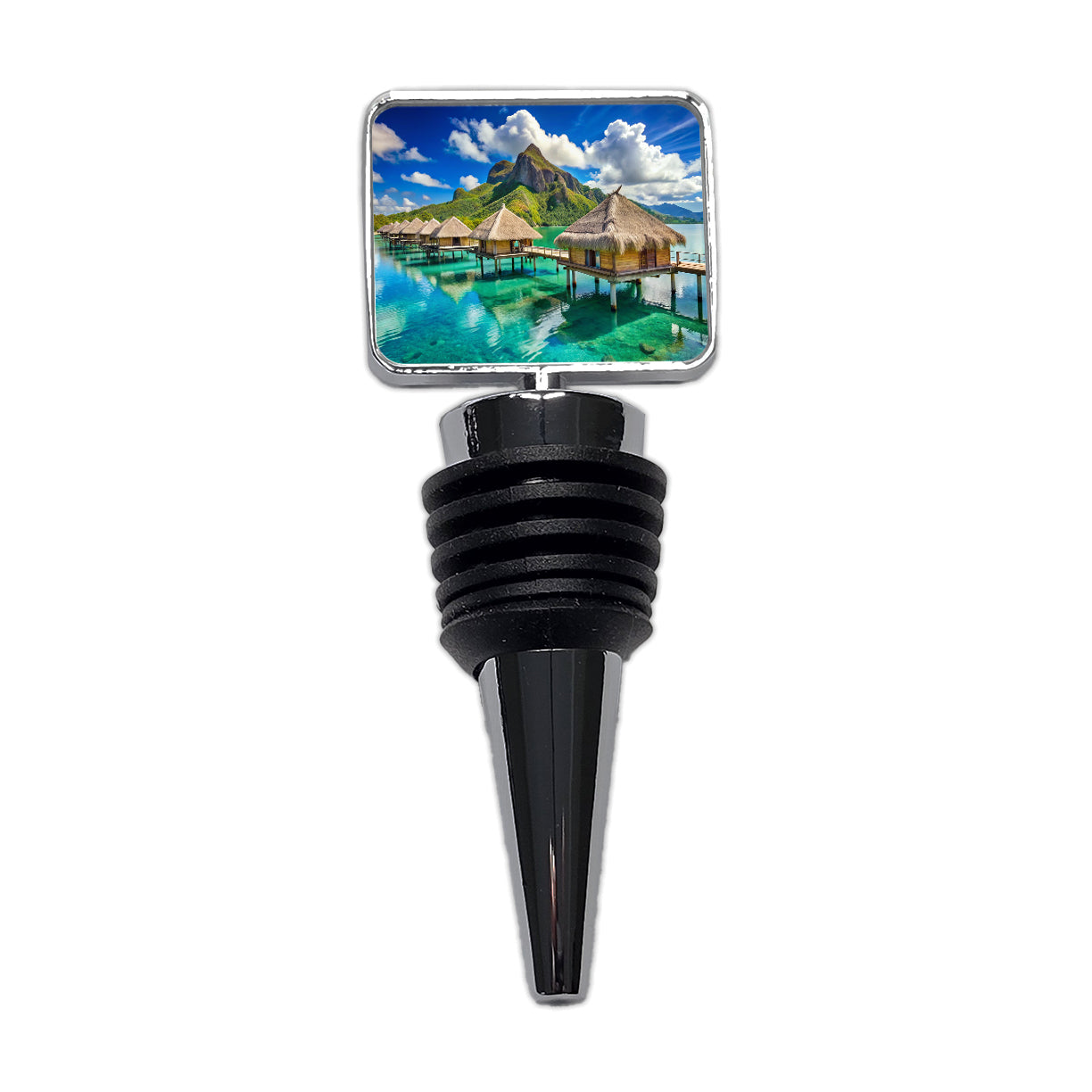 Bora Bora Huts On Water French Polynesia Wine Bottle Stopper