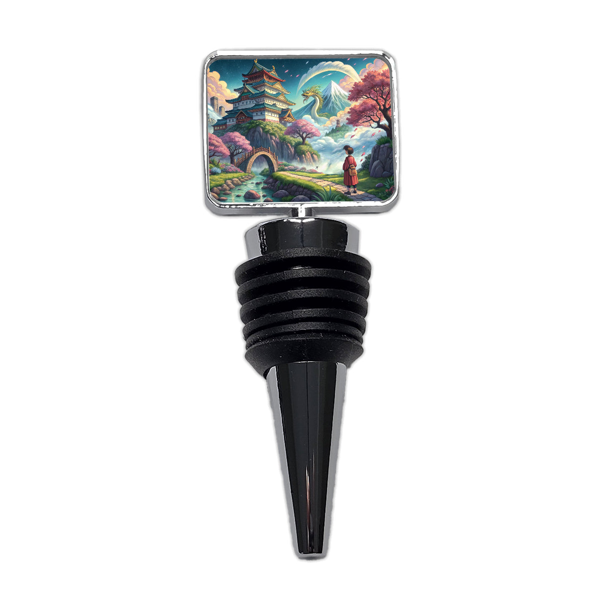 Classic Japanese Anime Style Fantasy World Wine Bottle Stopper