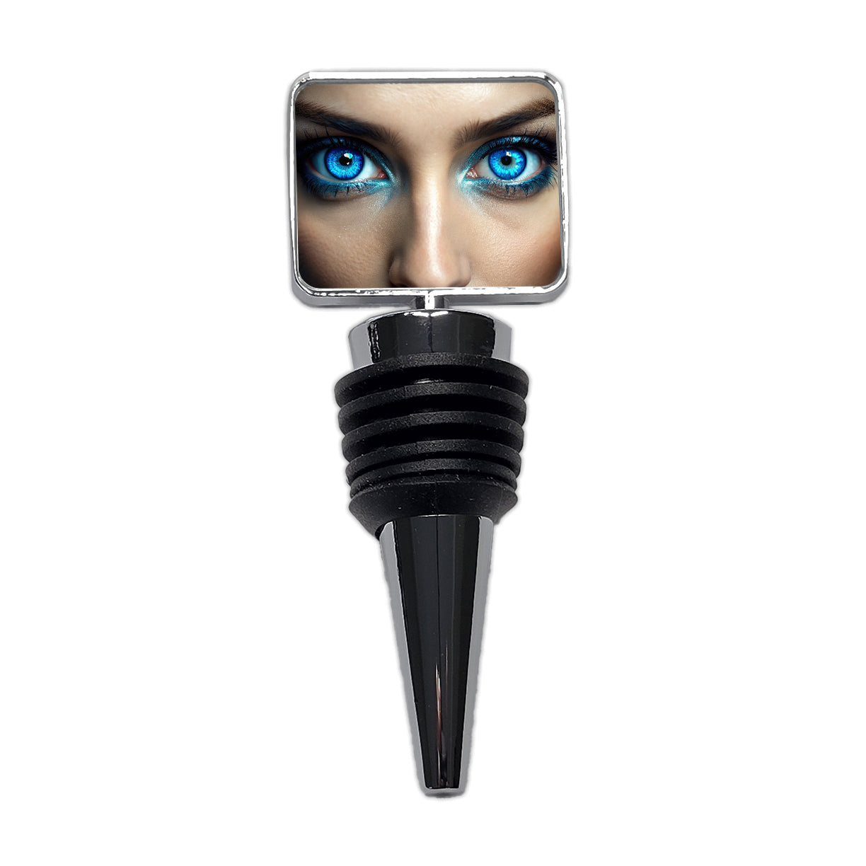Close-Up Of Blue Eyes Wine Bottle Stopper