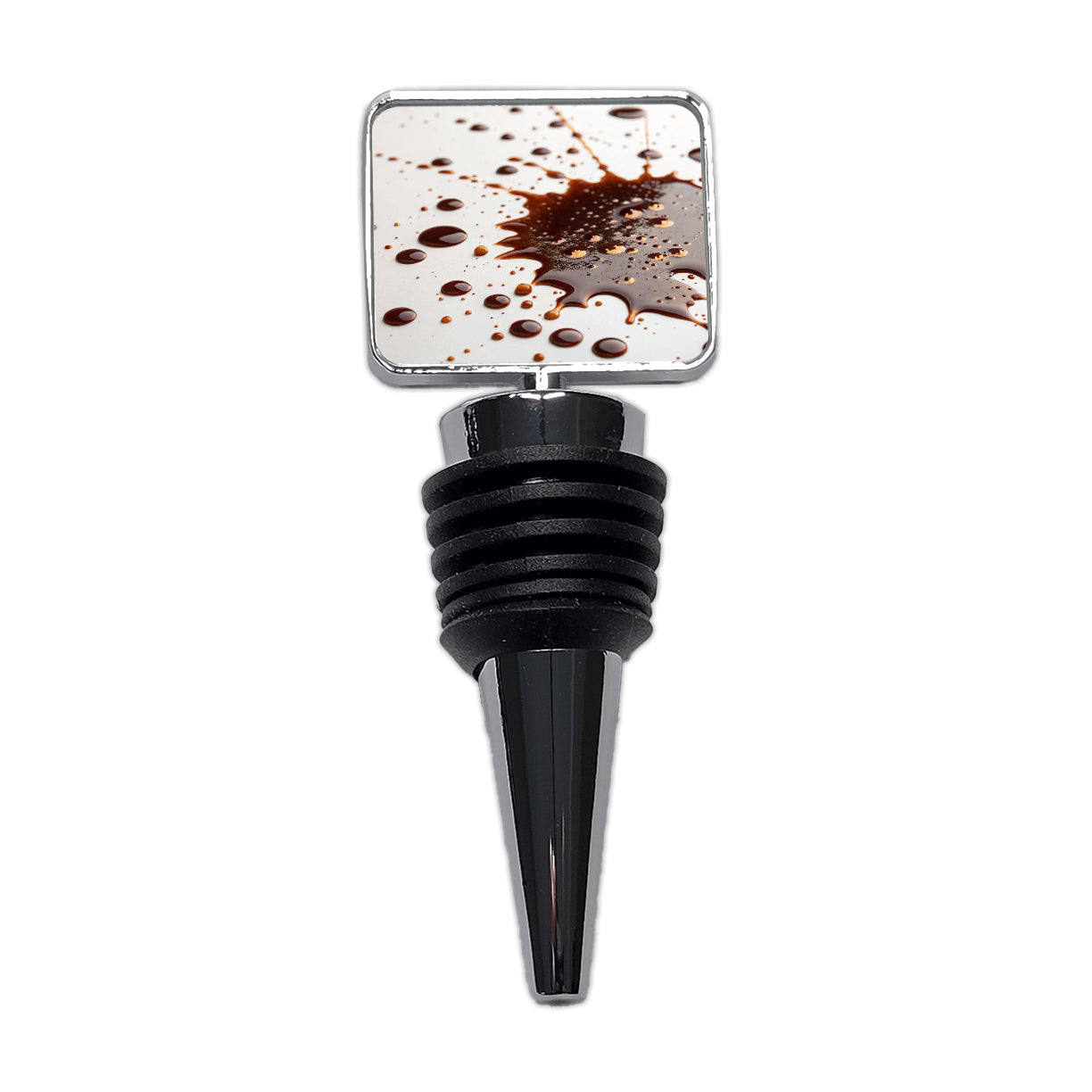 Close-Up of Spilled Coffee Wine Bottle Stopper