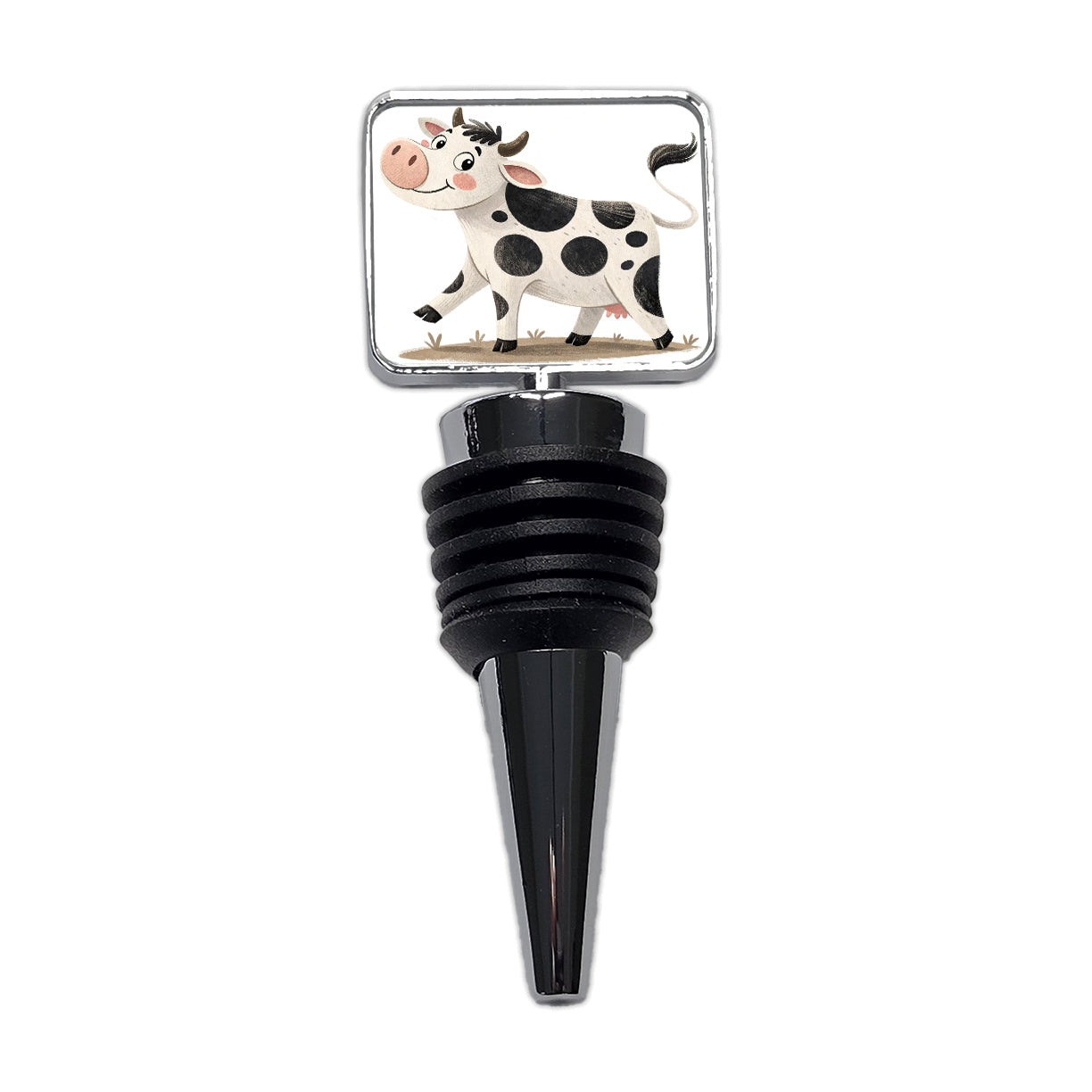 Cow Children's Illustration Style Wine Bottle Stopper