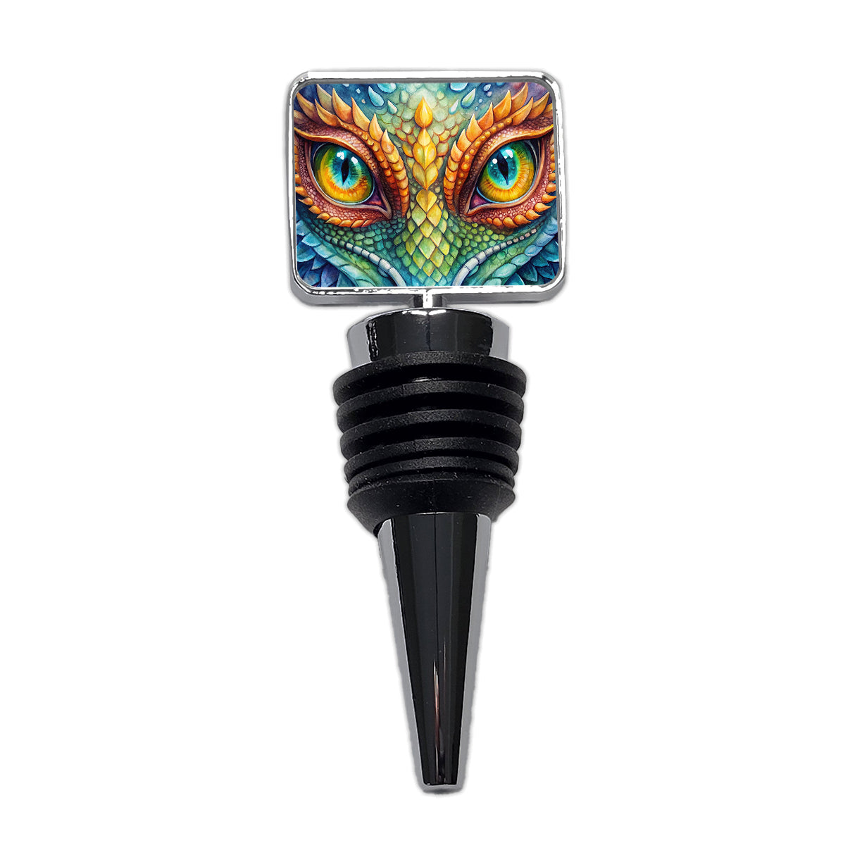 Dragon Eyes Close Up Watercolor Wine Bottle Stopper