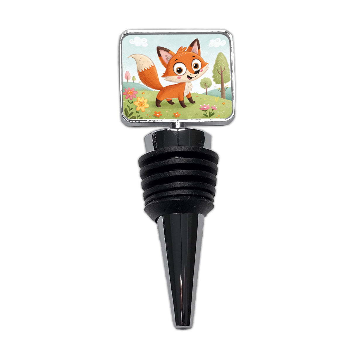 Fox Children's Illustration Style Wine Bottle Stopper
