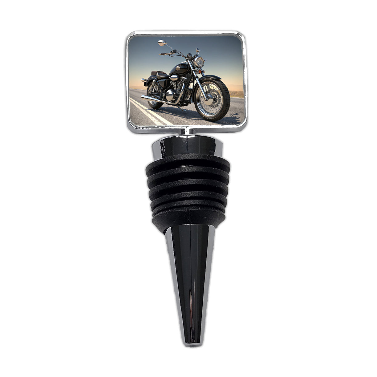 Motorcycle on the Road Wine Bottle Stopper