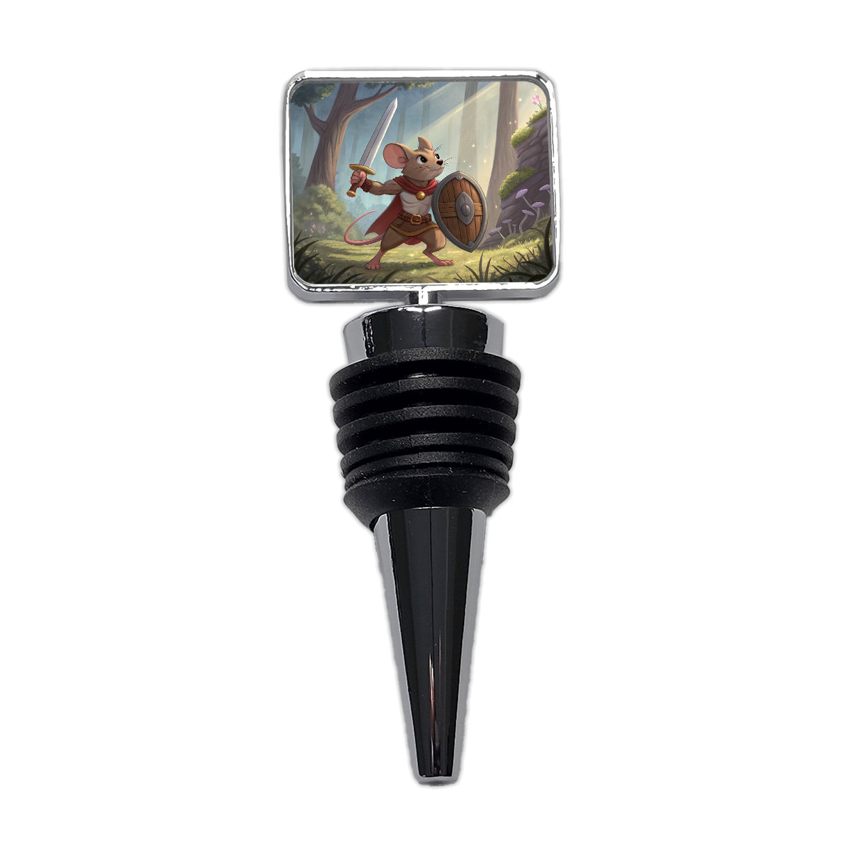 Mouse Warrior With Sword And Shield Wine Bottle Stopper