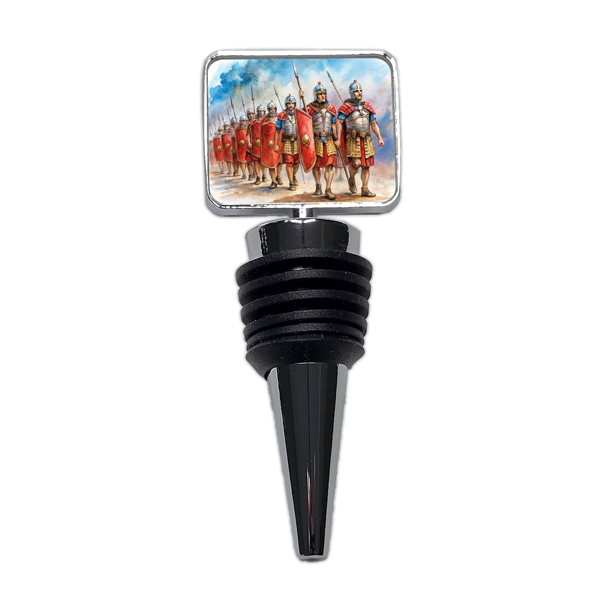 Roman Legion Marching In Formation Watercolor Wine Bottle Stopper