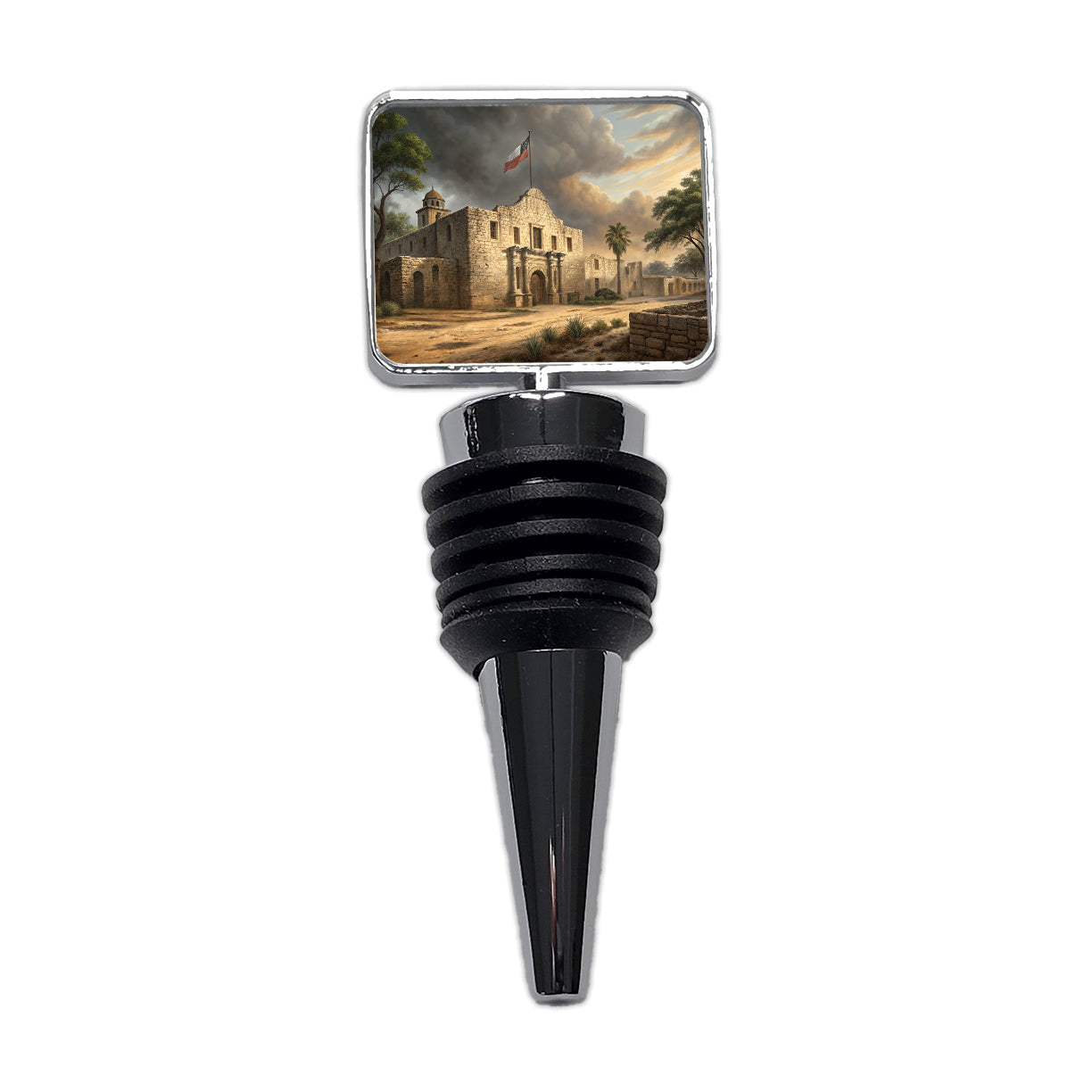 The Alamo In 1836 Texas Wine Bottle Stopper