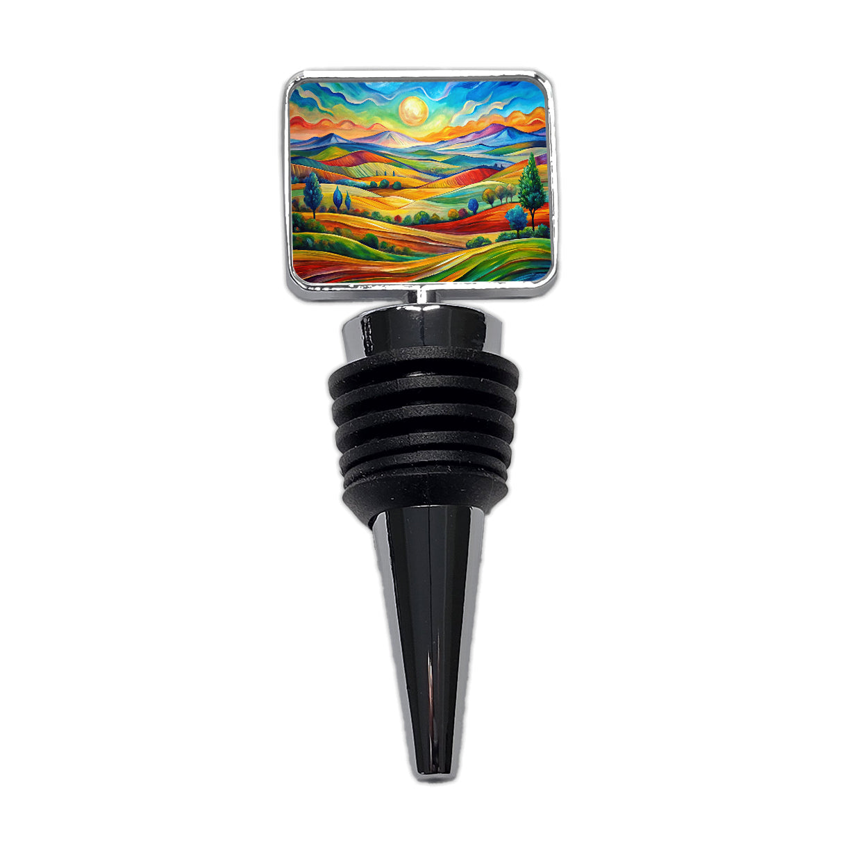 Abstract Colorful Landscape Wine Bottle Stopper