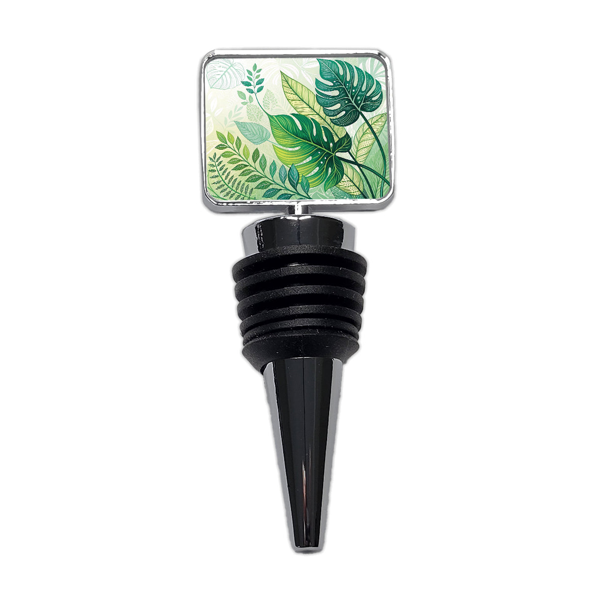 Abstract Green Leaves Design Wine Bottle Stopper