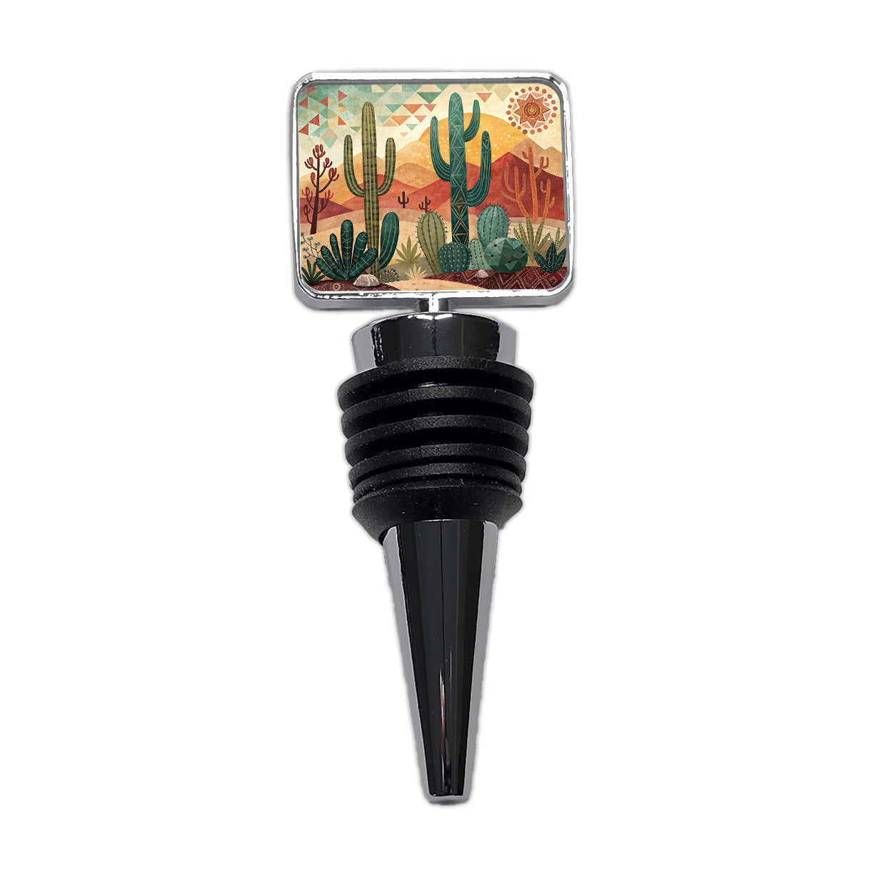 Abstract Southwestern Cactus Desert Design Wine Bottle Stopper