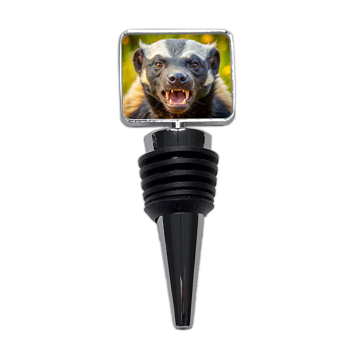 Angry Honey Badger Wine Bottle Stopper