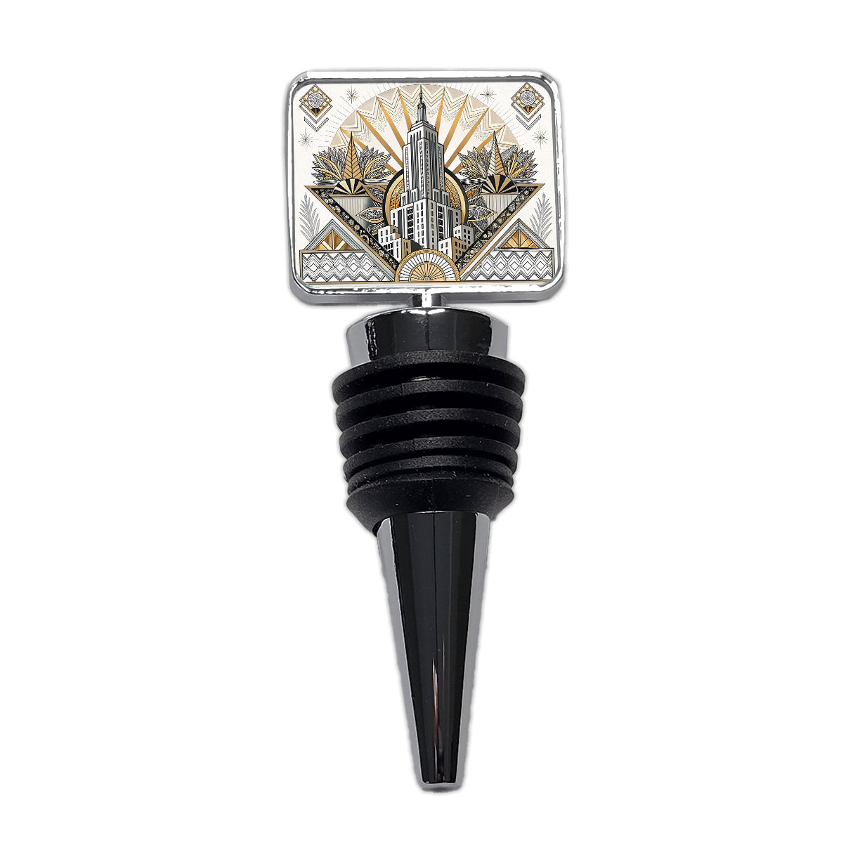 Art Deco Building Architectural Design Wine Bottle Stopper