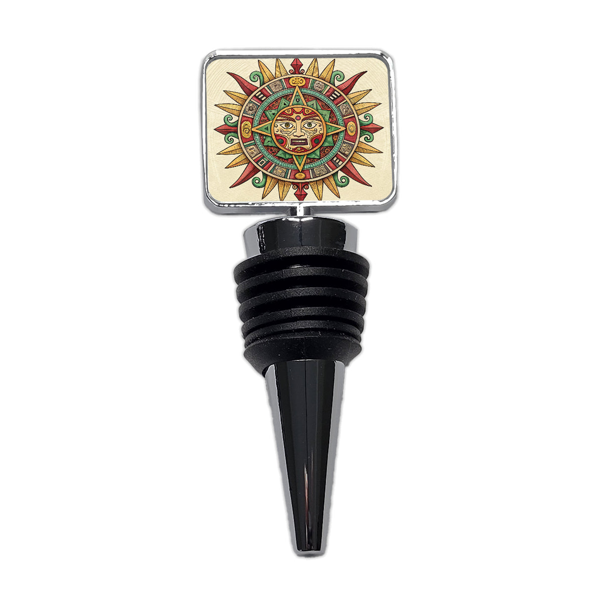 Aztec Sun God Symbol Wine Bottle Stopper