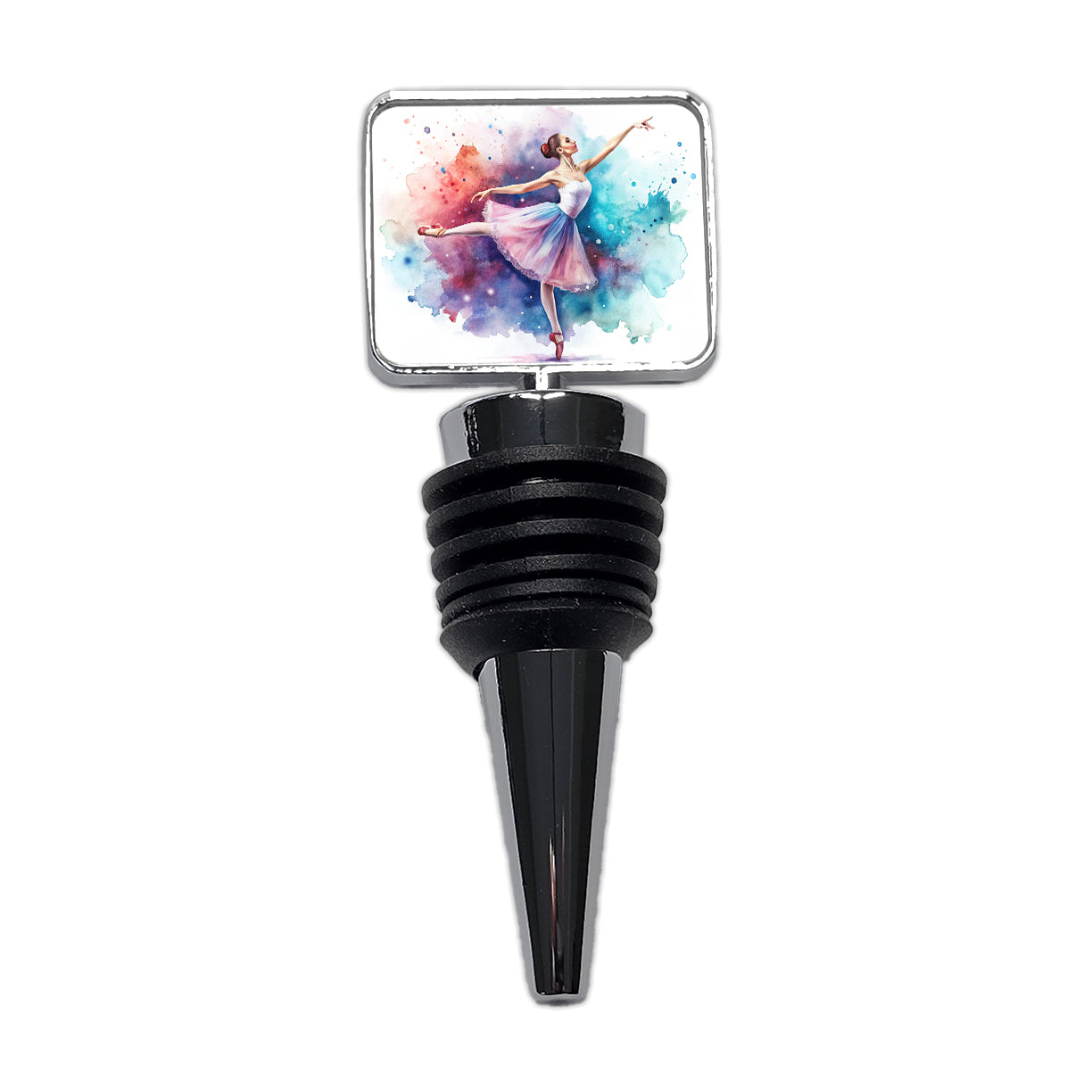 Ballet Dancer Watercolor Wine Bottle Stopper